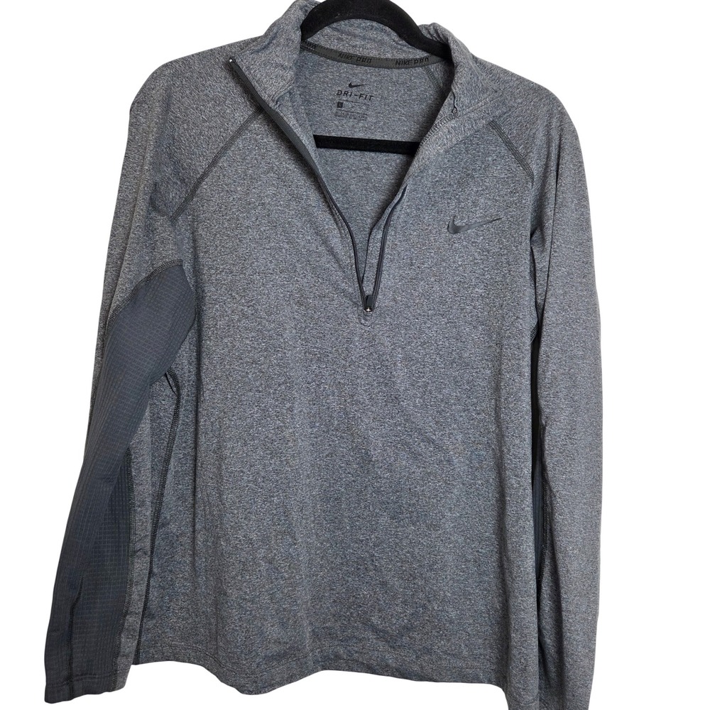 Nike Dri Fit Quarter Zip Pullover Athletic Heather Running Training Top Large